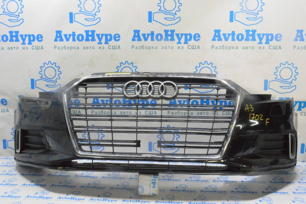 Бампер передний голый Audi A3 8V 17-20 без парктроников под омыватели фар дефект,с заглуш (02)