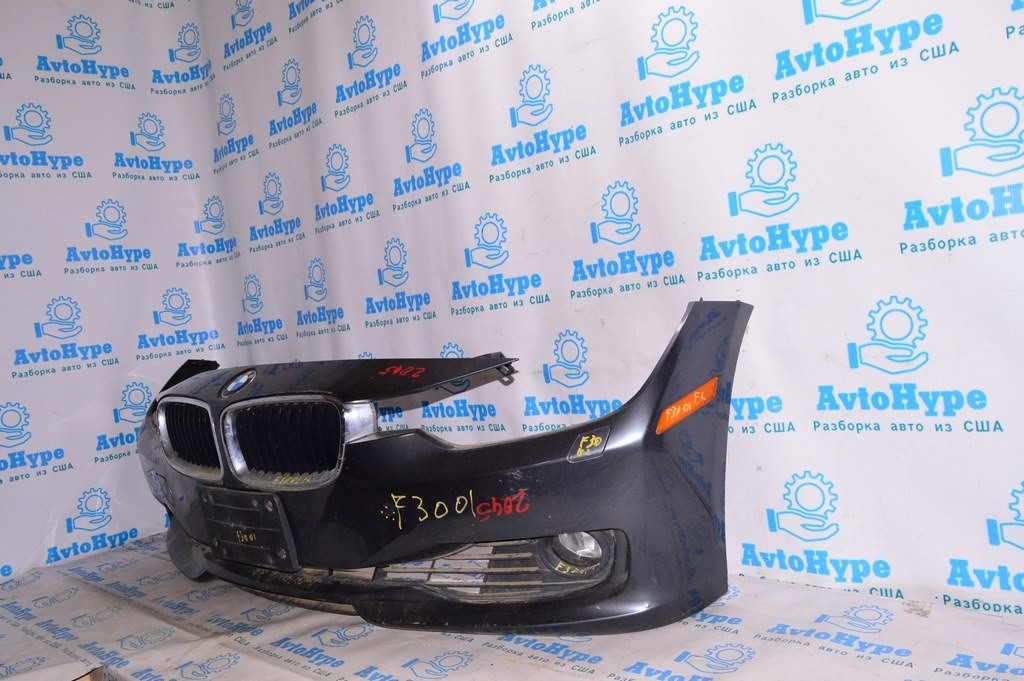 Бампер передний голый BMW 3 F30 12-15 дорест без парктр,(01) графитmineral-grau metallic