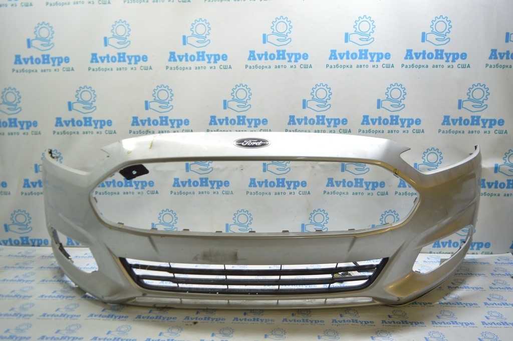Бампер передний голый Ford Fusion mk5 13-16 без парктроников серебро (05) трещинки