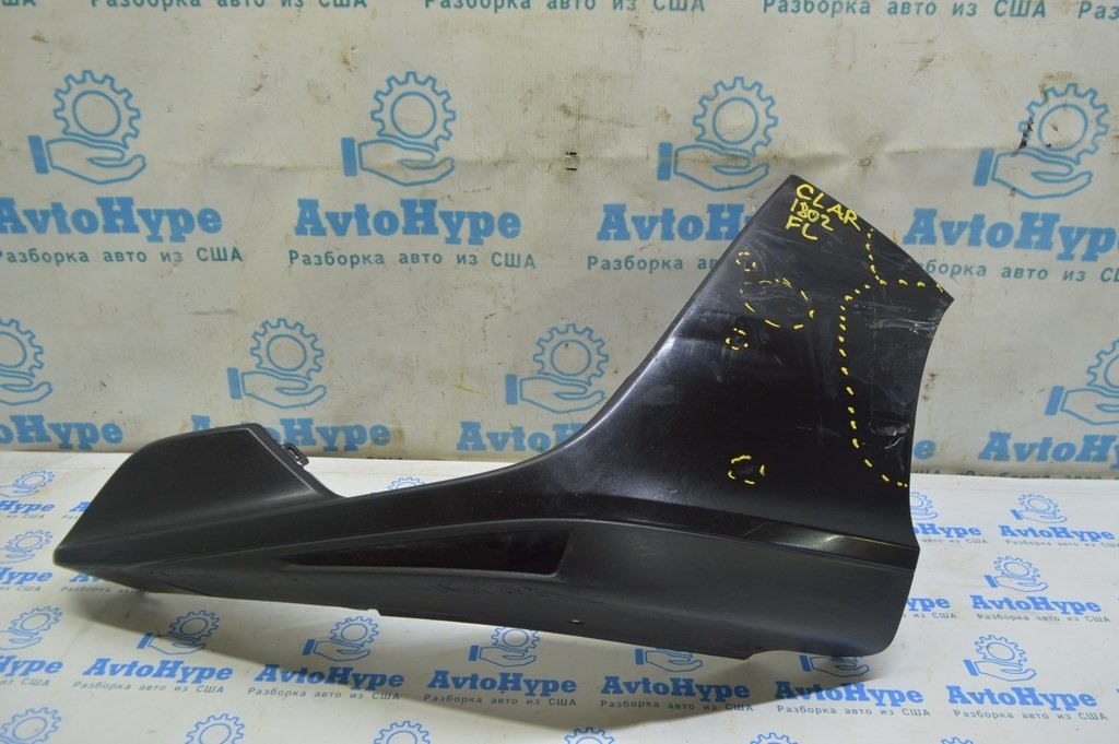 Бампер передний голый левая часть Honda Clarity 18-21 usa (02) черн,слом крепл, без обрамл ПТФ