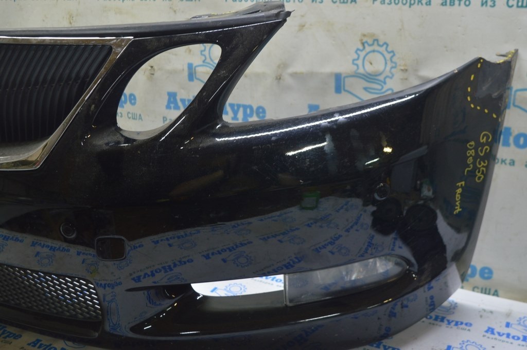 Бампер передний голый Lexus GS300 GS350 GS430 GS450h 06-07 под парк(02) черн,надрыв,слом крепл — фото 3
