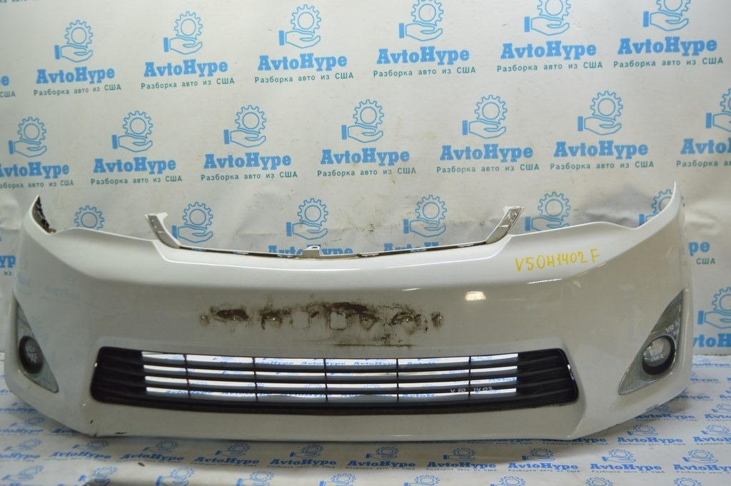 Бампер передний голый Toyota Camry v50 12-14 usa LE XLE белый (02) неориг, слом крепл