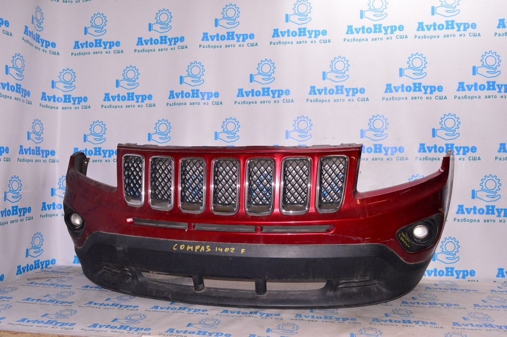 Бампер передний голый верхняя часть Jeep Compass 11-16 (02) красный цвет PRP