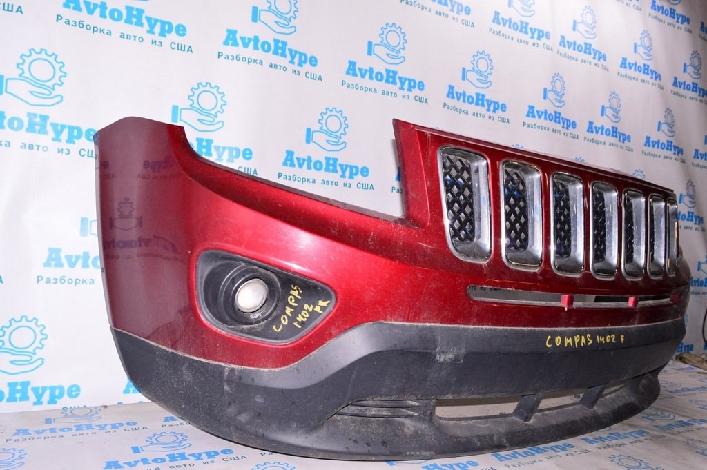 Бампер передний голый верхняя часть Jeep Compass 11-16 (02) красный цвет PRP — фото 4