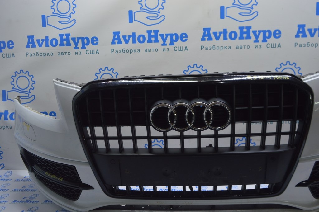 Бампер передний в сборе Audi Q5 8R 13-17 рест, под парктроники (01) белый, дефект — фото 3