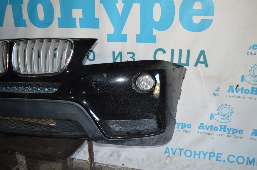 Бампер передний в сборе BMW X3 F25 11-14 дорест с птф ,решетками,проводкой,датч температуры — фото 2