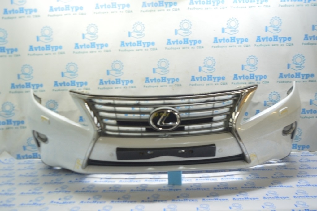 Бампер передний в сборе Lexus RX350 RX450h 13-15 рест с решеткой,значек стекл,парктр,омыв (03)