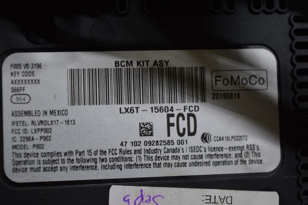BCM Ford Escape MK4 20- (01) LX6T-15604-FCD — фото 3