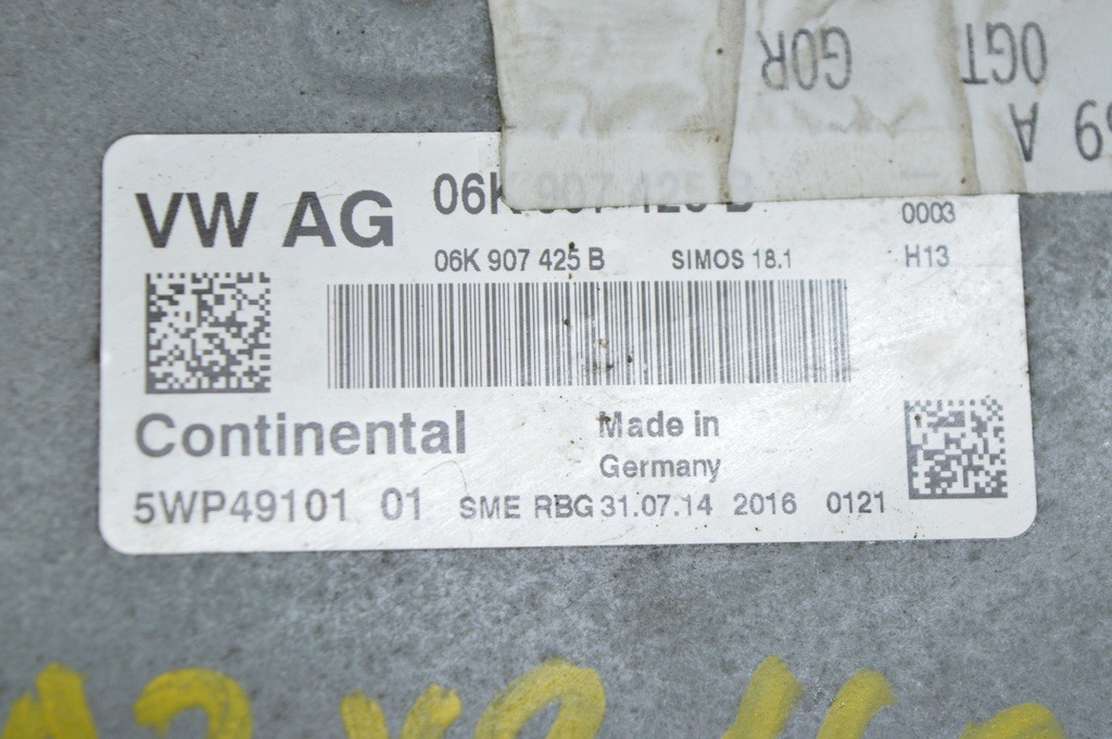 Блок ECU компьютер двигателя Audi A3 8V 15-16 2.0T (01) 06K907425B — фото 3