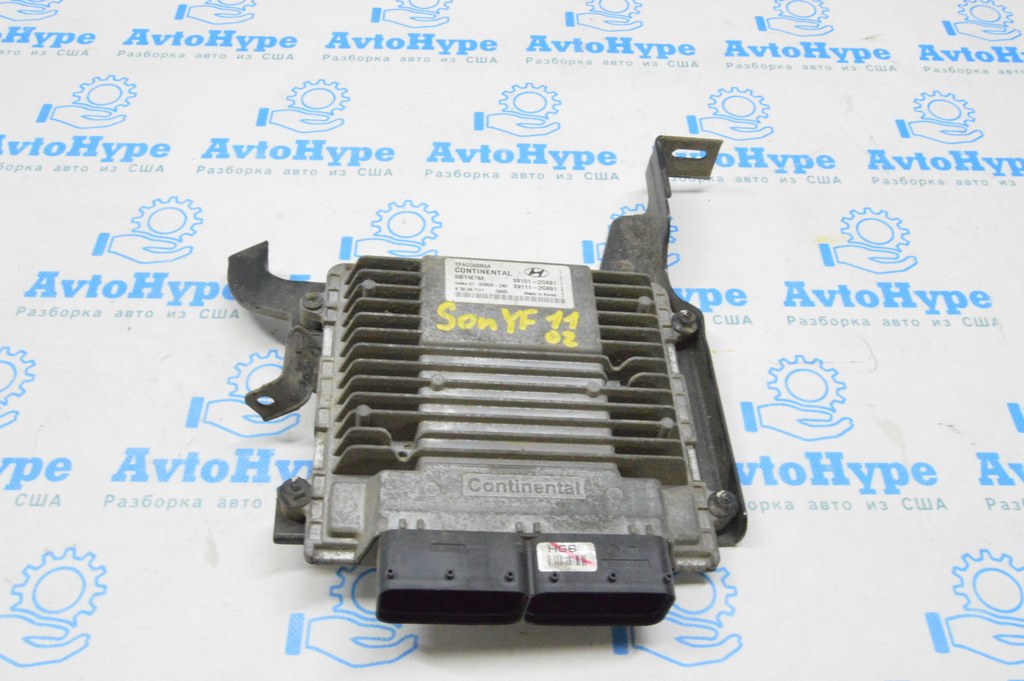 Блок ECU компьютер двигателя Hyundai Sonata 11-15 2.0Т (02)
