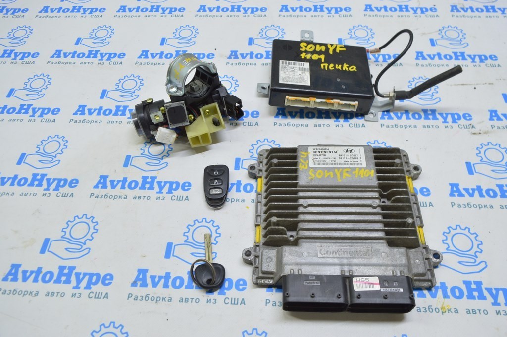 Блок ECU компьютер двигателя с ключом цепь зажигания Hyundai Sonata 11-15-2.4 (01)