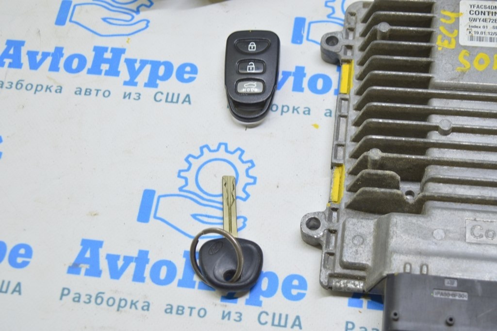 Блок ECU компьютер двигателя с ключом цепь зажигания Hyundai Sonata 11-15-2.4 (01) — фото 3