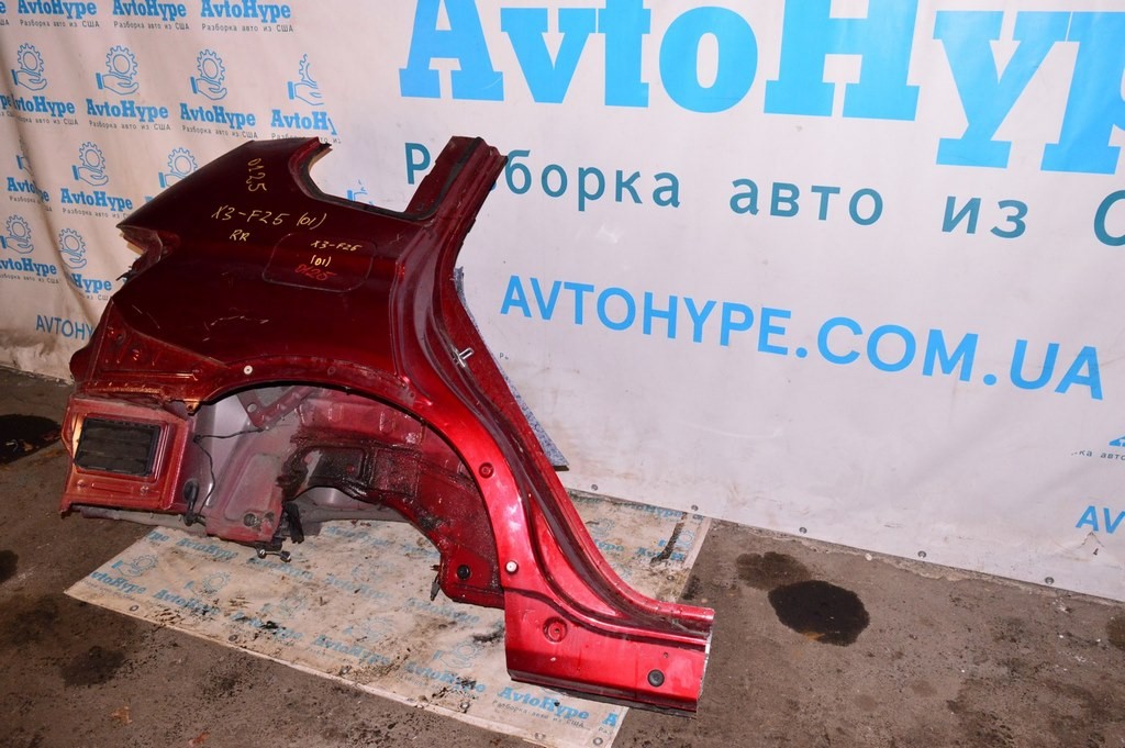 Четверть крыло задняя правая BMW X3 F25 11-17 (01) красный цвет (A82) Vermilion red metallic — фото 2