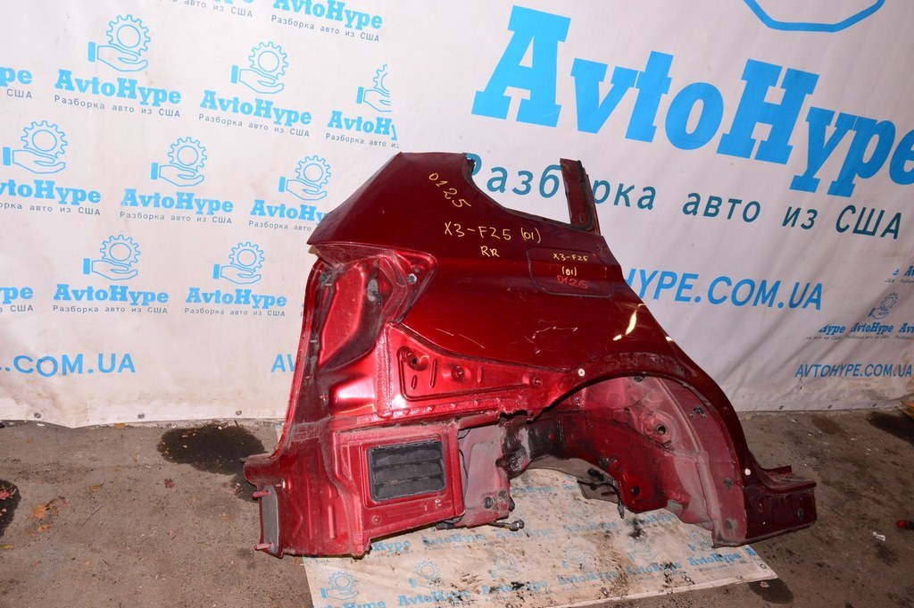 Четверть крыло задняя правая BMW X3 F25 11-17 (01) красный цвет (A82) Vermilion red metallic — фото 3