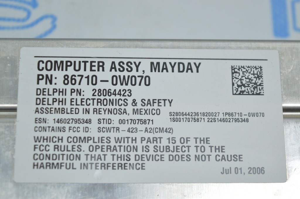 COMMUNICATION MAYDAY CONTROL MODULE Lexus LS460 07-12 rwd (01) — фото 2