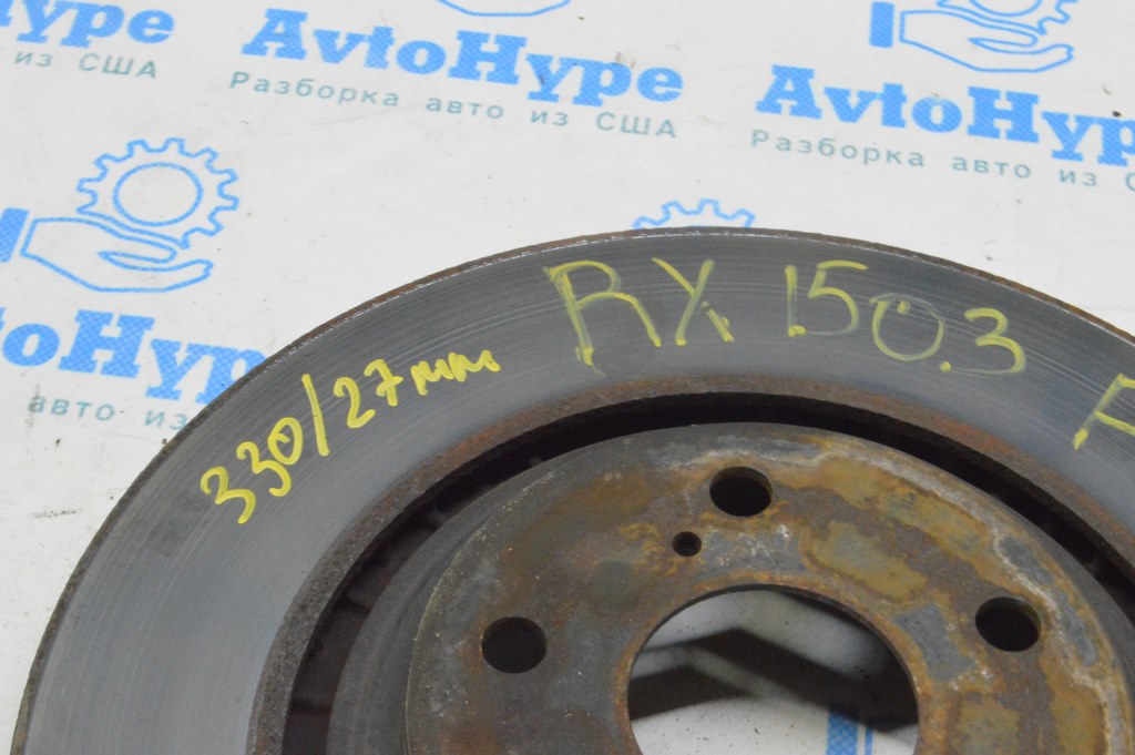 Диск тормозной передний левый Lexus RX350 RX450h 10-15 (03) 330/27мм — фото 2