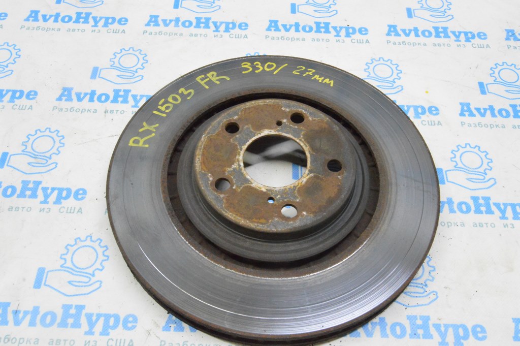 Диск тормозной передний правый Lexus RX350 RX450h 10-15 (03) 330/27мм