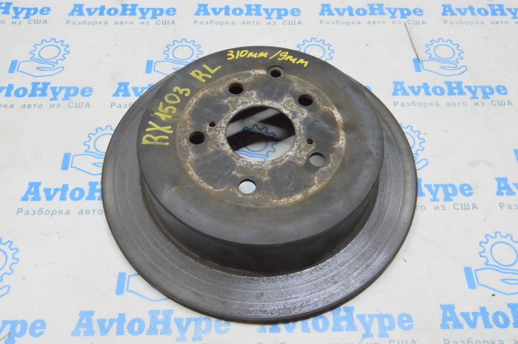 Диск тормозной задний левый Lexus RX350 RX450h 10-15 (03) 310/9мм