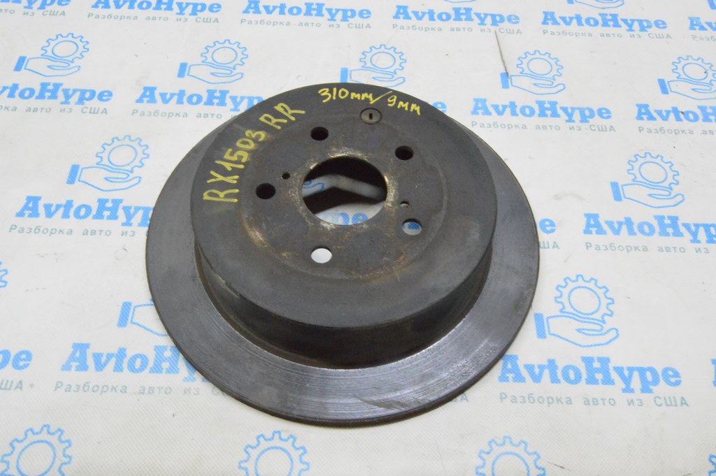 Диск тормозной задний правый Lexus RX350 RX450h 10-15 (03) 310/9мм