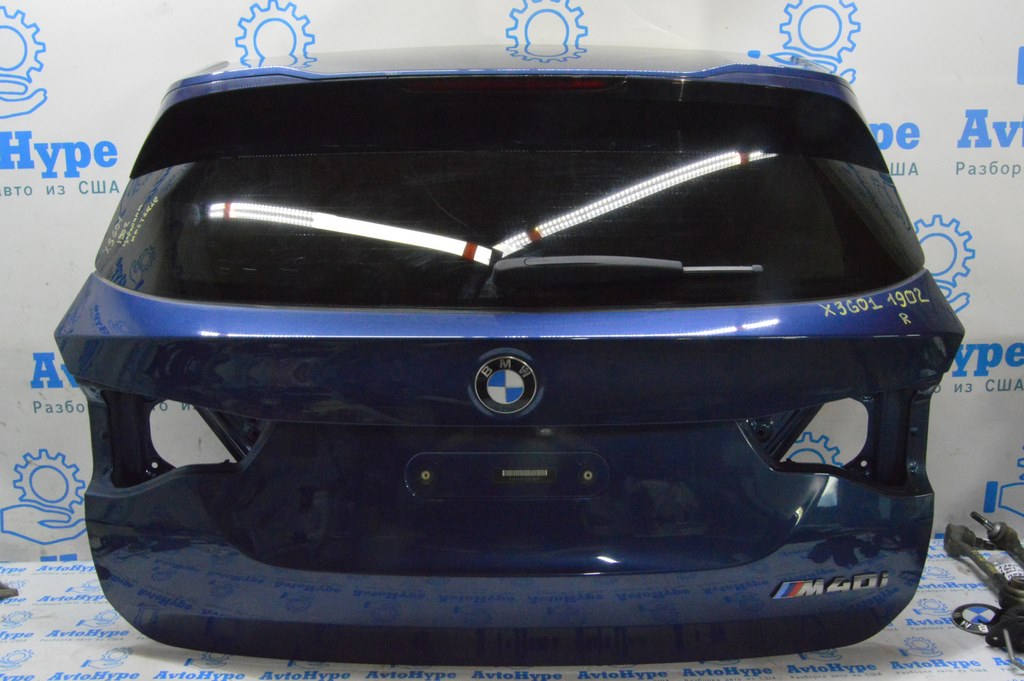 Дверь багажника голая со стеклом BMW X3 G01 18-21 (02) цвет phytonic-blau metallic