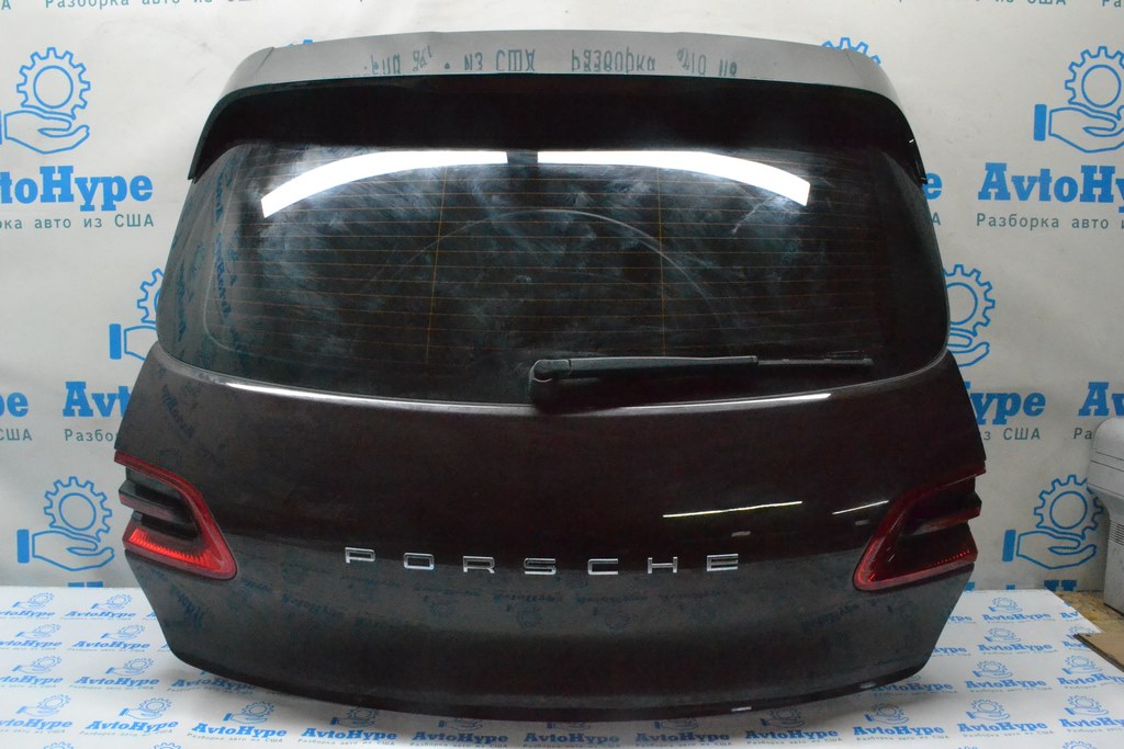 Дверь багажника голая со стеклом Porsche Macan 15-18 алюминий, с кнопкой (02) коричневый цвет