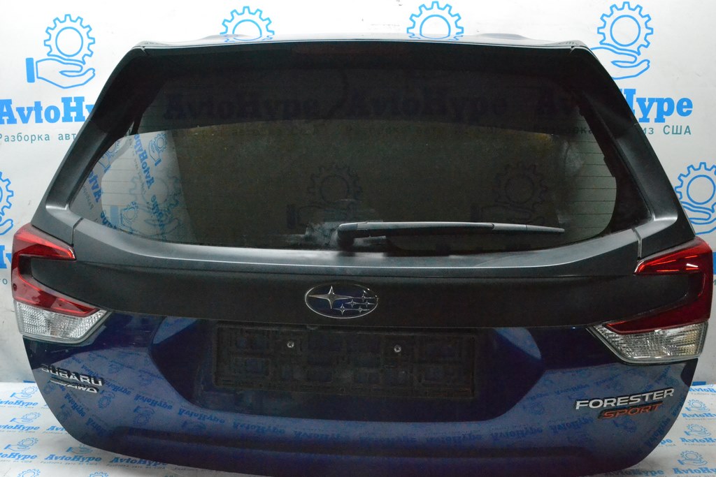 Дверь багажника голая со стеклом Subaru Forester 19- SK под спойлер электро (02) синий цвет