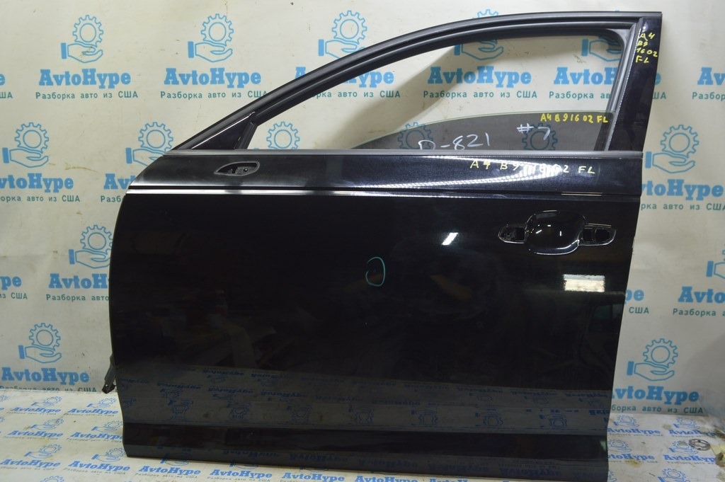 Дверь голая передняя левая Audi A4 B9 17-19 черная (02) в цвет