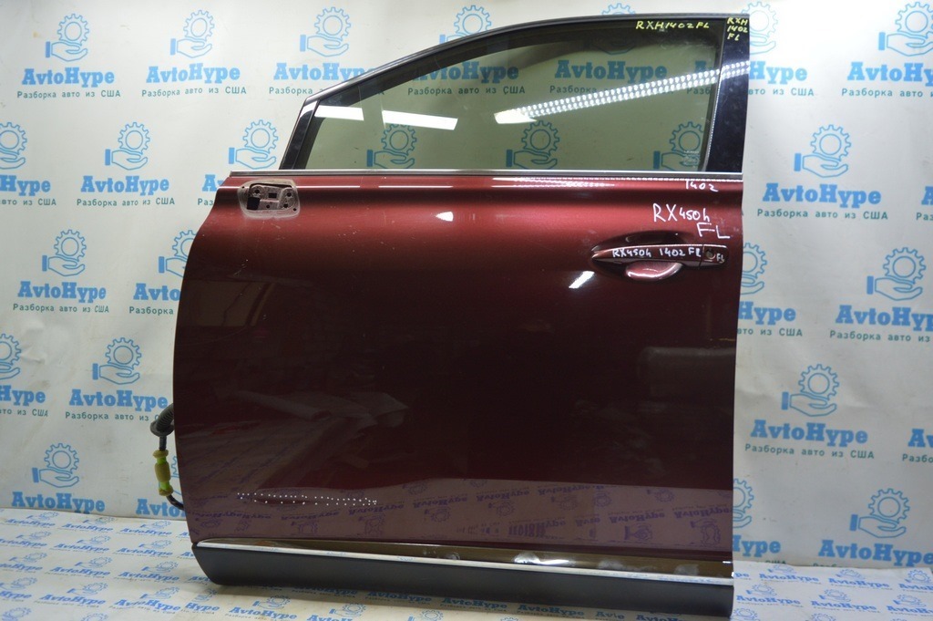 Дверь голая передняя левая Lexus RX350 RX450h 10-15 бордовый цвет код 3S0 (02) царапина