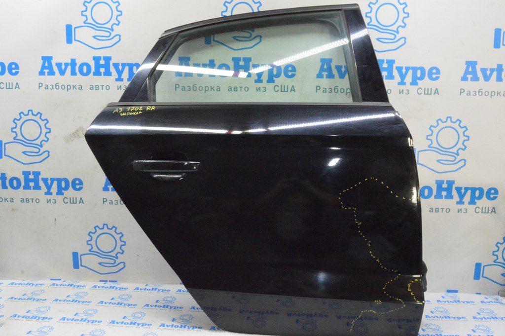 Дверь голая зад прав Audi A3 8V 15-20 (02) черный LY9B, шпакля