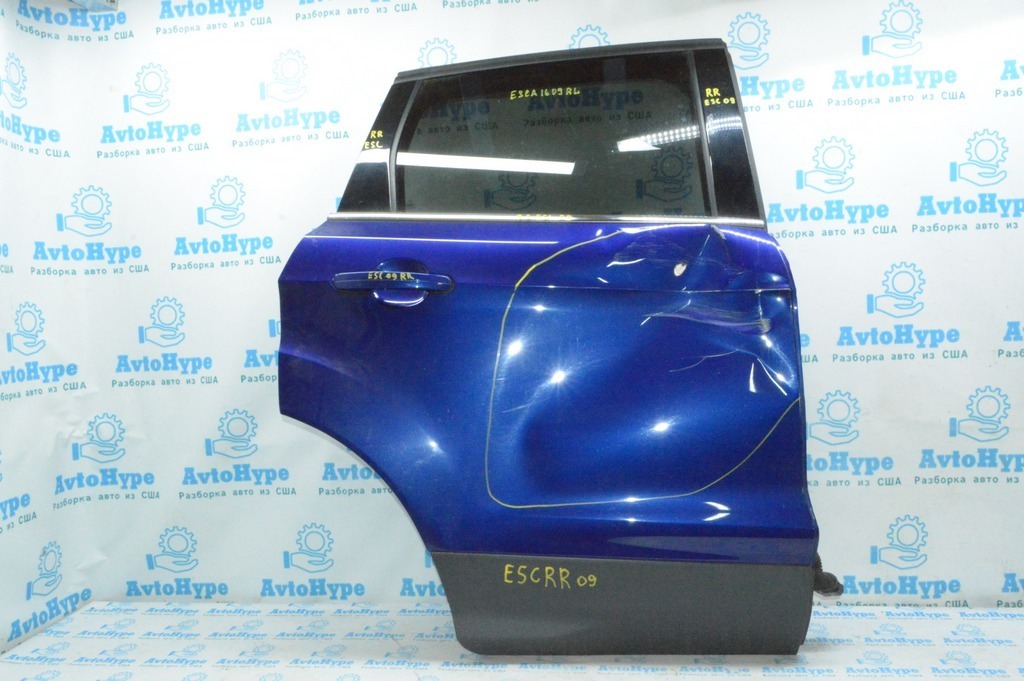 Дверь голая зад прав Ford Escape MK3 13- синий цвет J4(09) замята