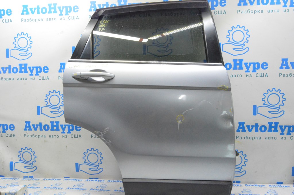 Дверь голая зад прав Honda CRV 07-11 (01) серебро, замята
