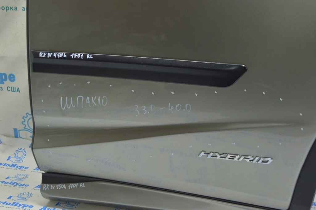 Дверь голая задняя левая Lexus RX350 RX450h 16-22 серебро 1J7 (01) крашена, шпакля — фото 4