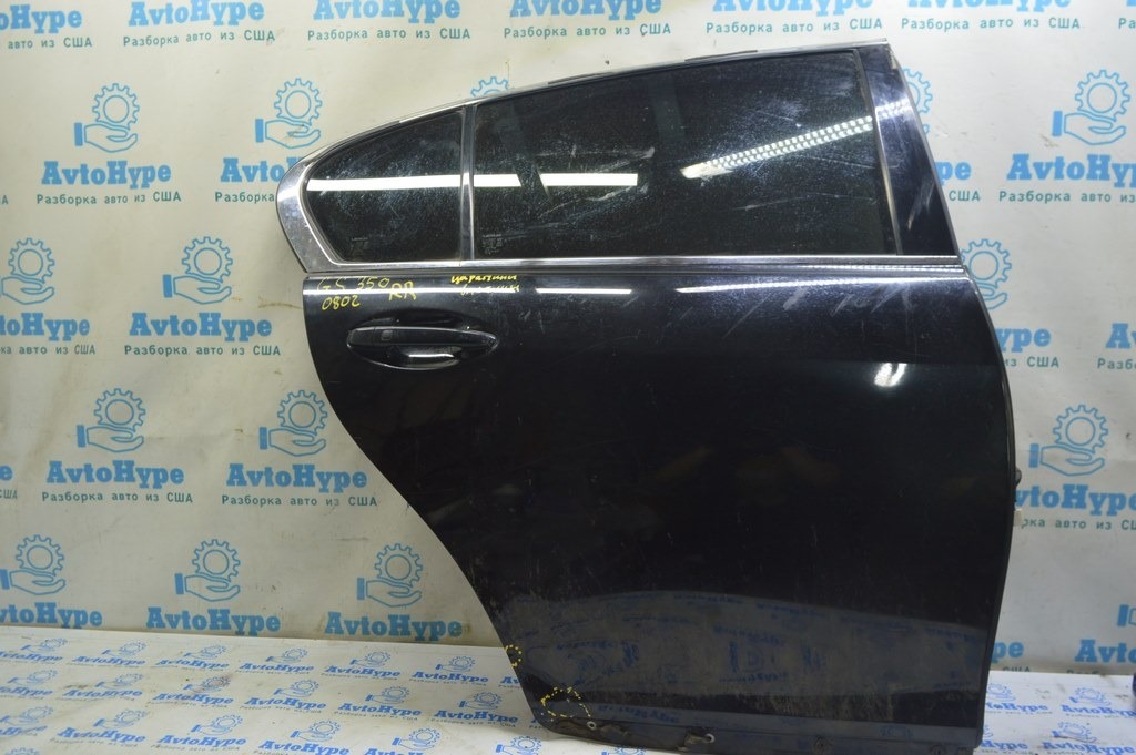 Дверь голая задняя правая Lexus GS300 GS350 GS430 GS450h 06-11 черная (02) замята