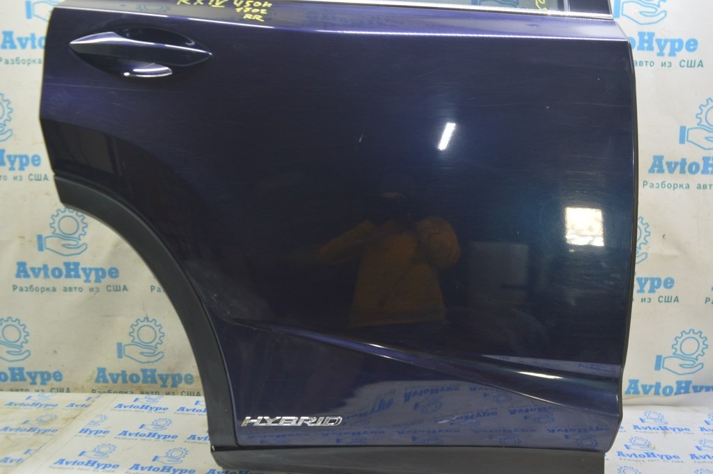 Дверь голая задняя правая Lexus RX350 RX450h 16-22 синяя (02) в цвет
