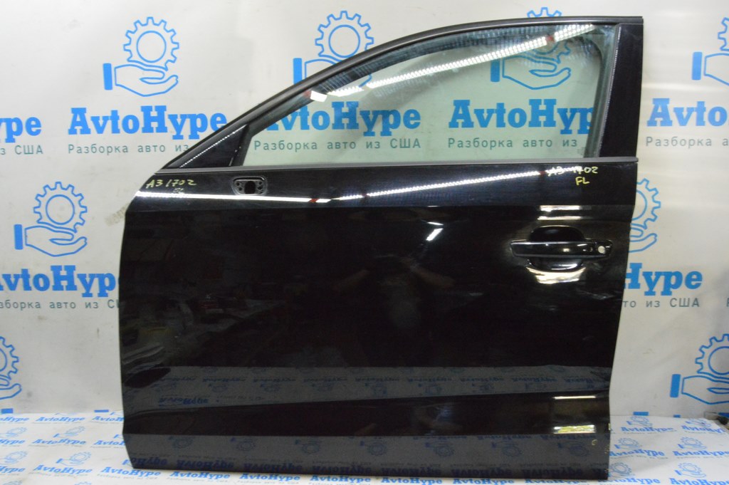 Дверь в сборе перед лев Audi A3 8V 15-20 (02) черный LY9B, тычки, царапины