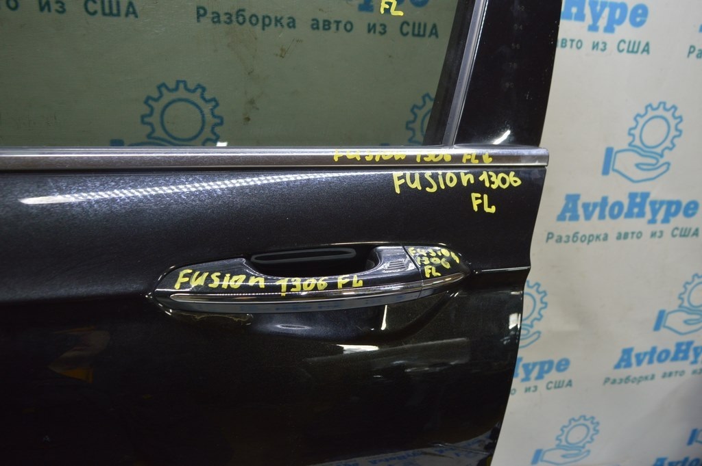 Дверь в сборе передняя левая Ford Fusion mk5 13-20 черный UH (06) без зеркала и карты — фото 2