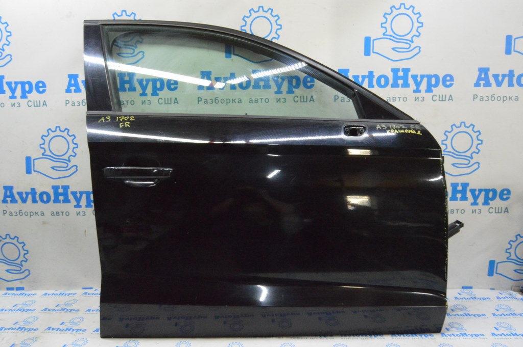 Дверь в сборе передняя правая Audi A3 8V 15-20 4d, 5d keyless (02) черный LY9B крашена