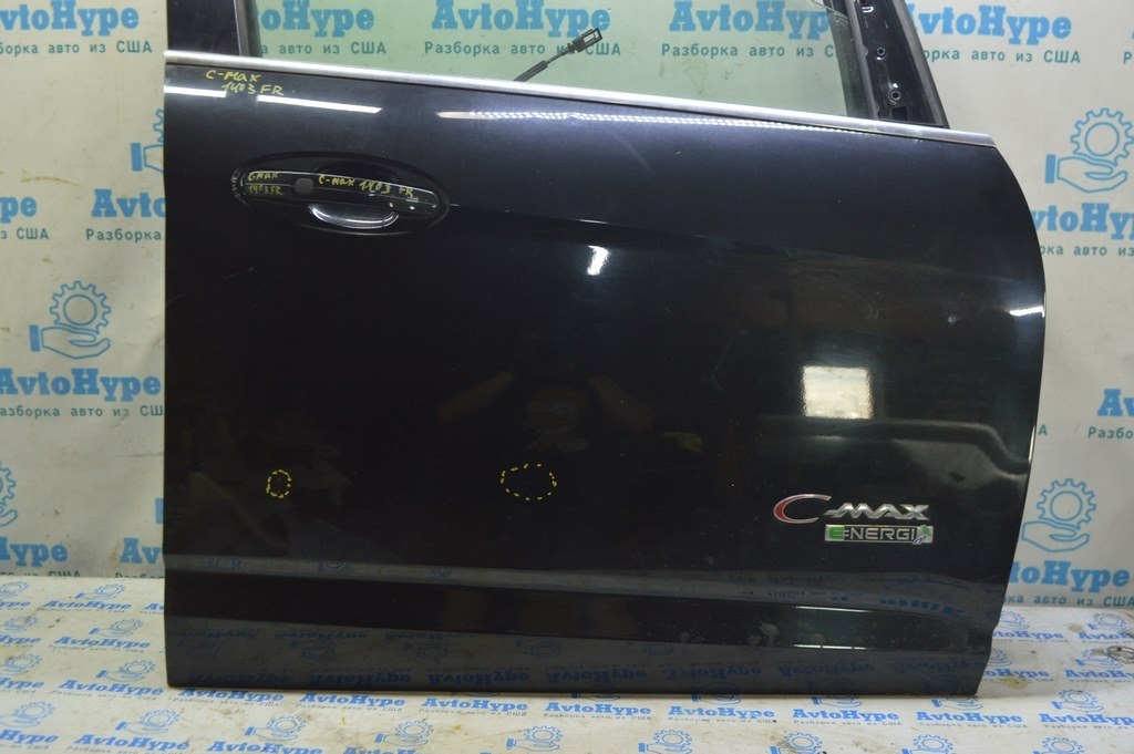Дверь в сборе передняя правая Ford C-max MK2 13-18 (03) черная, 2тычки