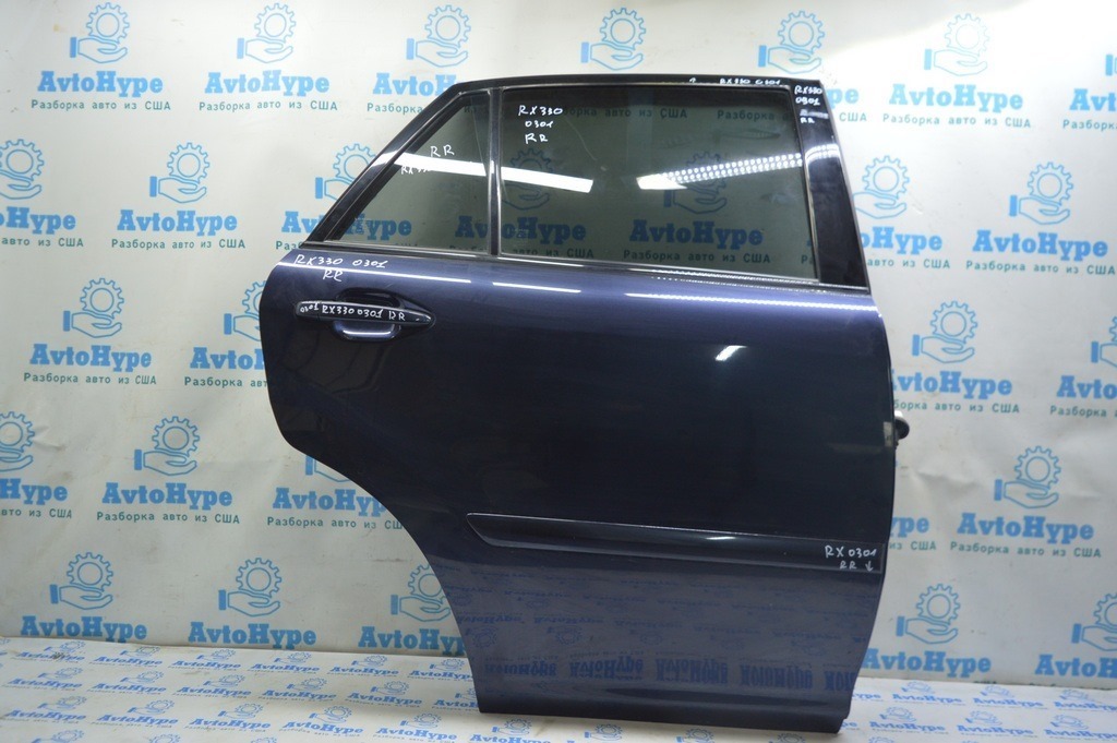 Дверь в сборе задняя правая Lexus RX300 RX330 RX350 RX400h 04-09 (01) в цвет ,синяя