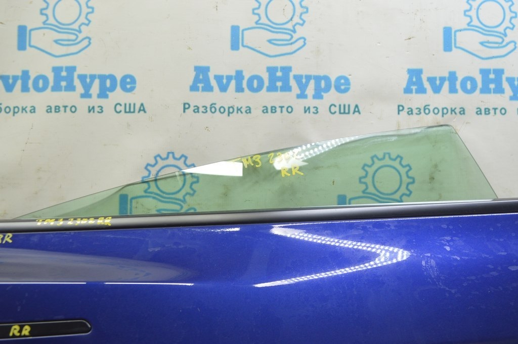 Дверь в сборе задняя правая Tesla Model 3 21- (02) синий цвет — фото 3