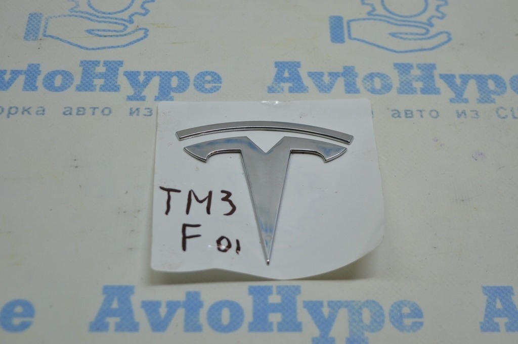 Эмблема значок T капота Tesla Model 3 18- хром