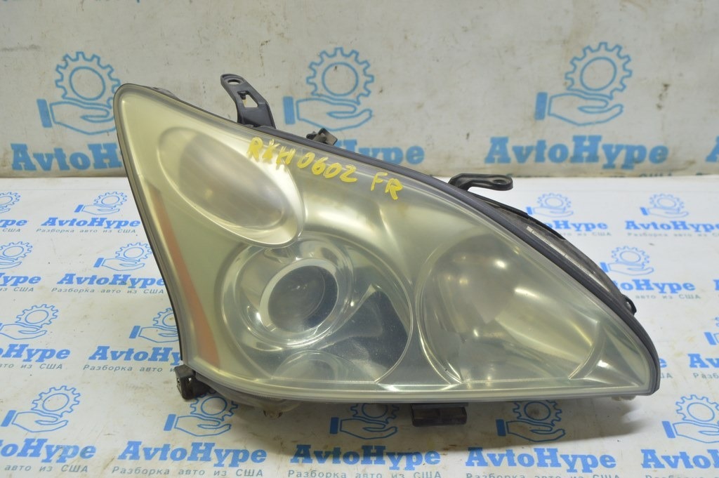 Фара перед прав в сборе Lexus RX300 RX330 RX350 RX400h 04-09 ксенон AFS,светлая,под полир (02)