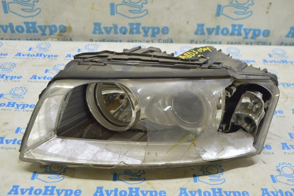 Фара передняя левая Audi A8 D3 03-09 (01) разбито стекло