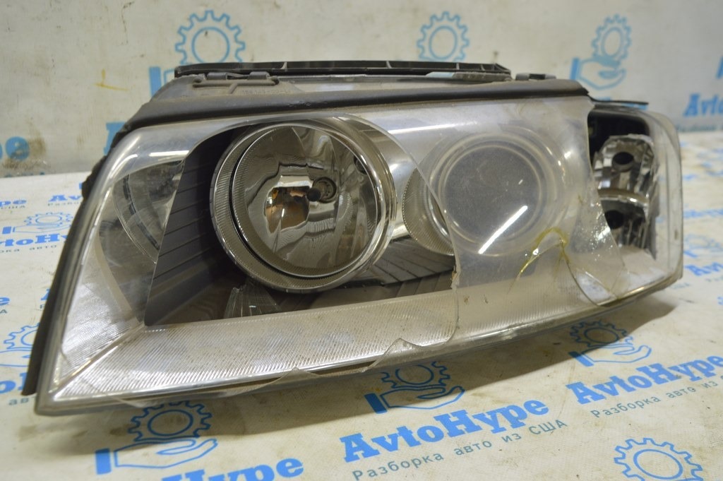 Фара передняя левая Audi A8 D3 03-09 (01) разбито стекло — фото 2