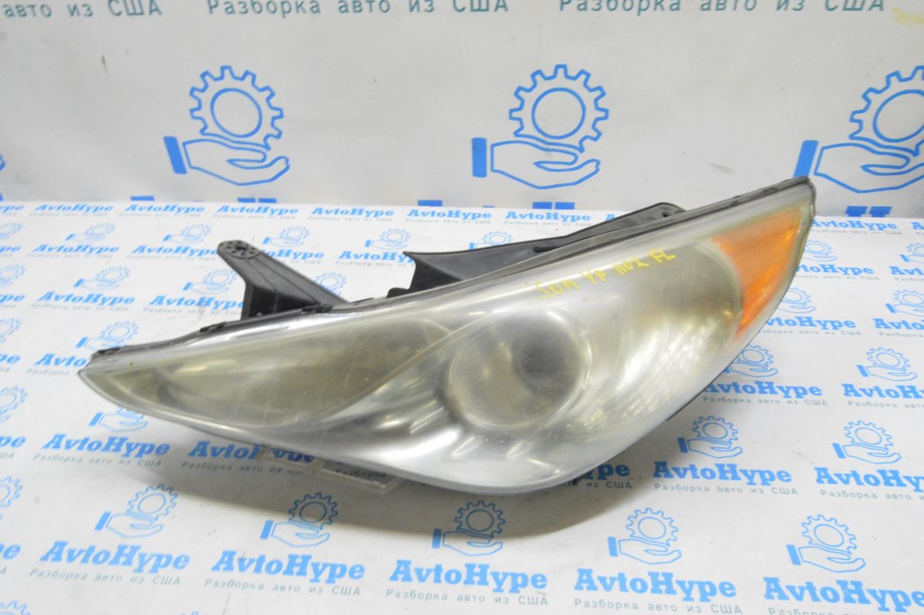 Фара передняя левая голая Hyundai Sonata 11-15 галоген (02) под полировку