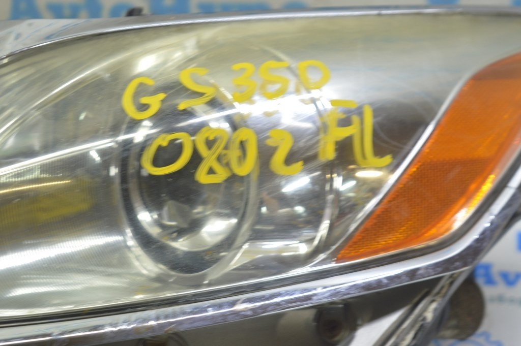 Фара передняя левая в сборе Lexus GS350 07-11 ксенон, под омыватель фары (02) дефект — фото 2