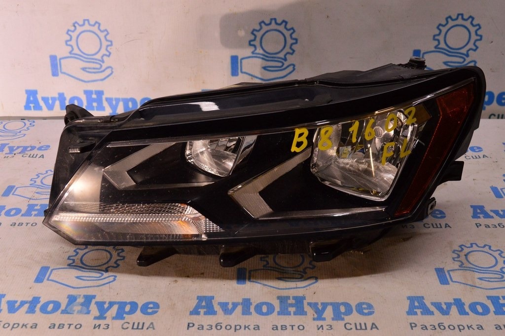 Фара передняя левая VW Passat b8 USA галоген (02)