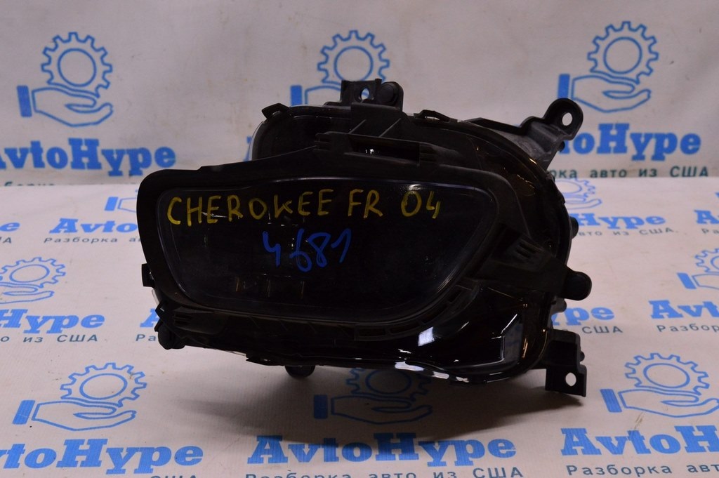 Фара передняя правая Jeep Cherokee KL 14-18 дорест галоген черн (04)