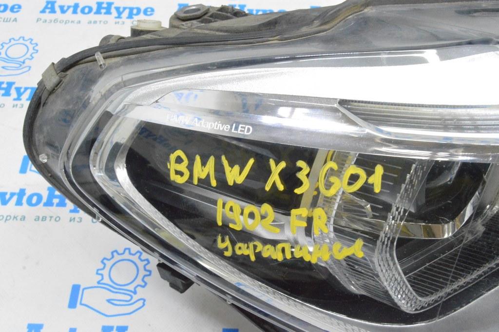Фара передняя правая в сборе BMW X3 G01 18-21 LED ADAPTIVE , адаптив (02) деф. крепления — фото 2