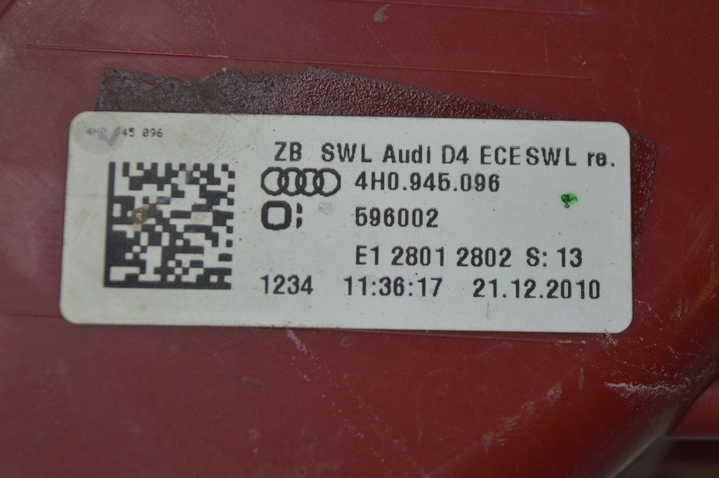 Фонарь внешний (крыло) правый Audi A8 D4 10-14 (01) европа — фото 3